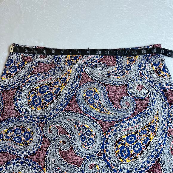 J. Crew No. 2 Paisley Print Lined Pencil Skirt Size 12 Knee Length Business - Picture 10 of 11